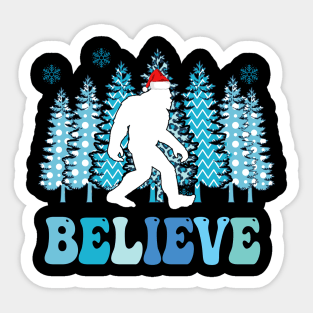 Believe Bigfoot Santa Claus Bigfoot Sasquatch Christmas Gift Sticker